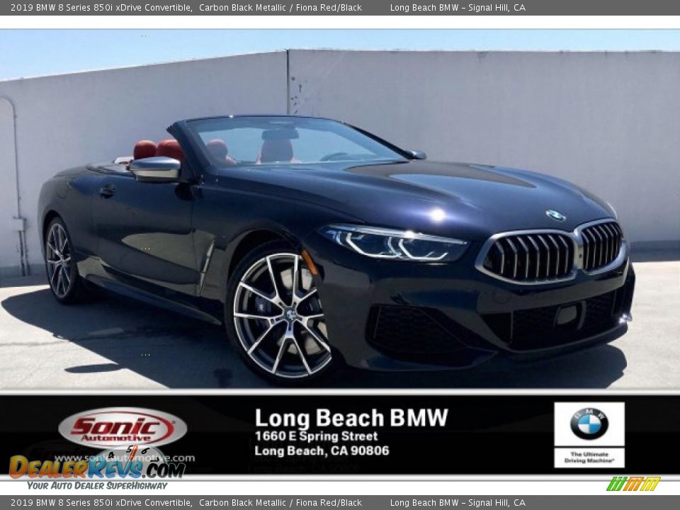 2019 BMW 8 Series 850i xDrive Convertible Carbon Black Metallic / Fiona Red/Black Photo #1