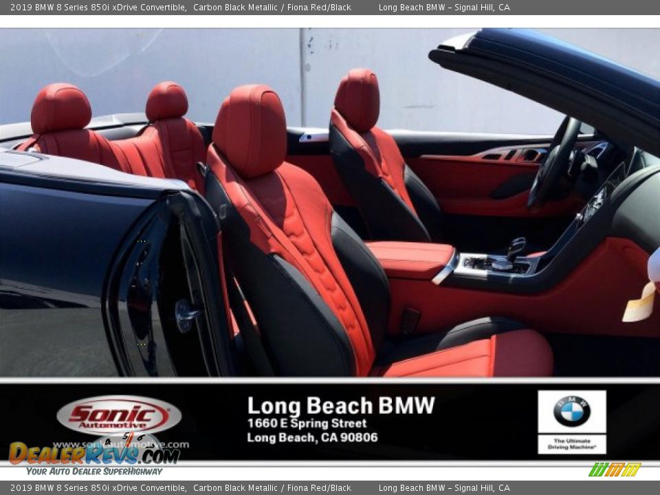 2019 BMW 8 Series 850i xDrive Convertible Carbon Black Metallic / Fiona Red/Black Photo #7