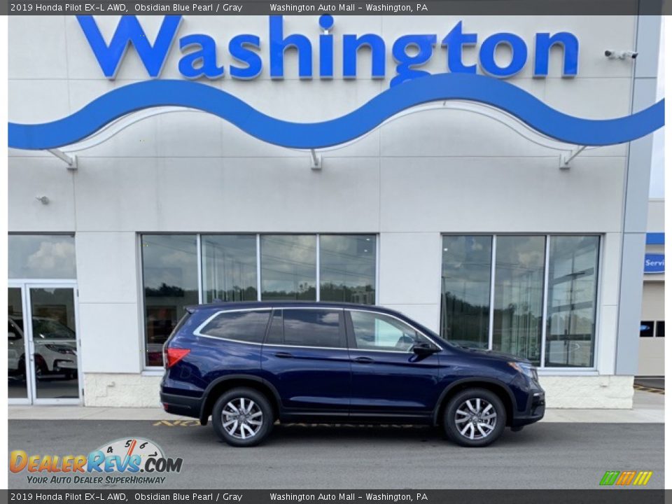 2019 Honda Pilot EX-L AWD Obsidian Blue Pearl / Gray Photo #1