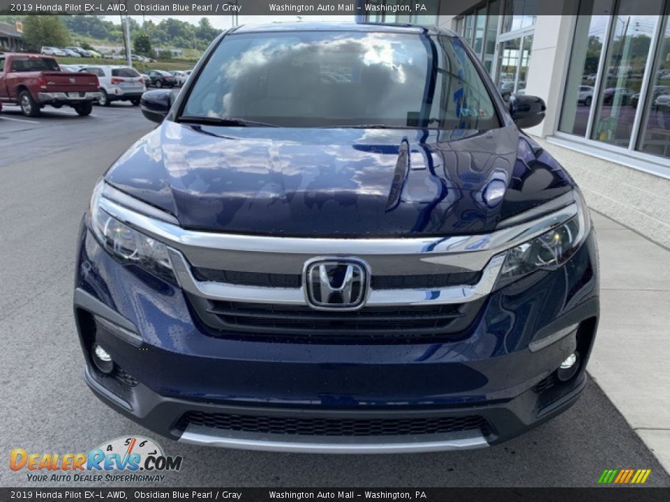 2019 Honda Pilot EX-L AWD Obsidian Blue Pearl / Gray Photo #3