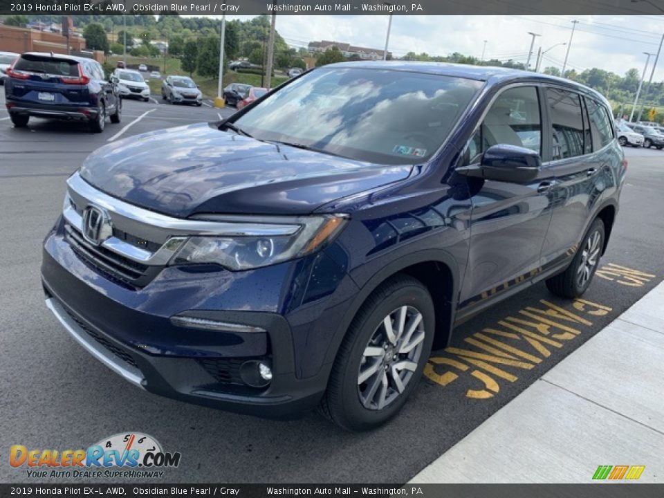 2019 Honda Pilot EX-L AWD Obsidian Blue Pearl / Gray Photo #4