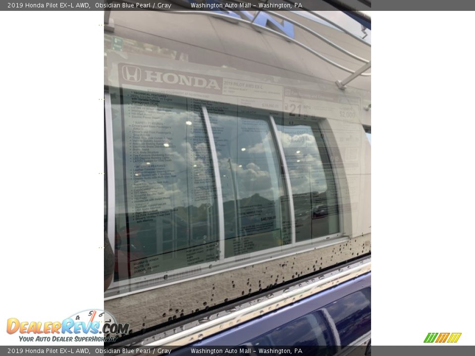 2019 Honda Pilot EX-L AWD Obsidian Blue Pearl / Gray Photo #15
