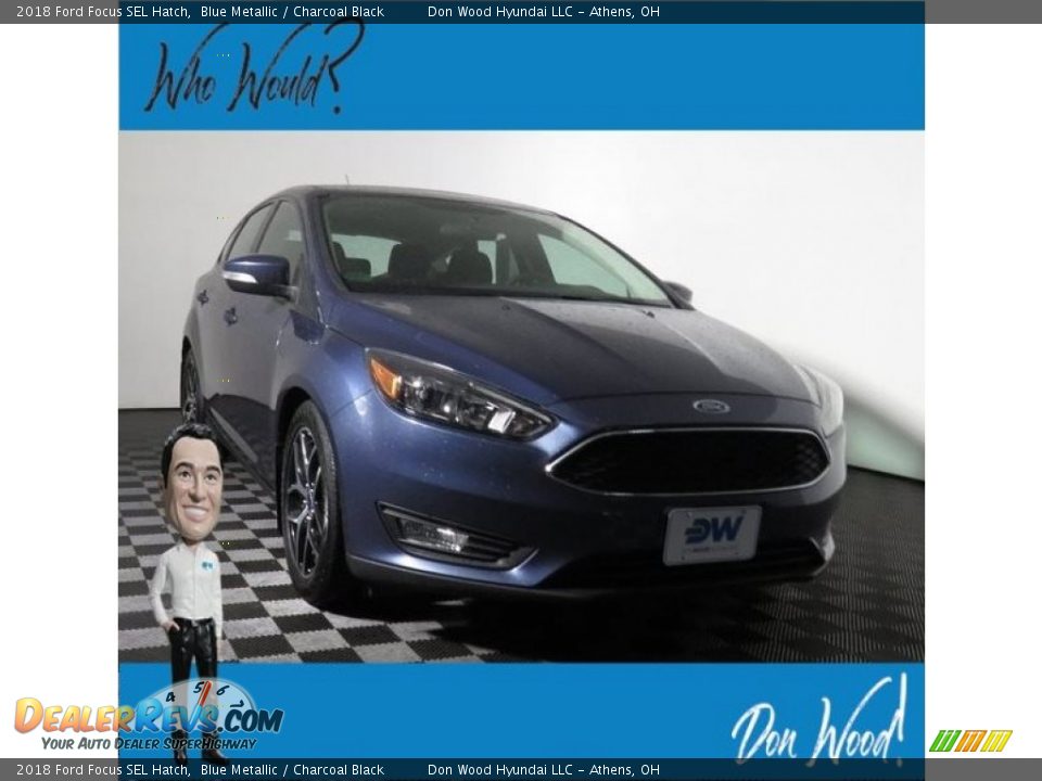 2018 Ford Focus SEL Hatch Blue Metallic / Charcoal Black Photo #1