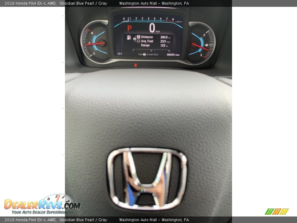 2019 Honda Pilot EX-L AWD Obsidian Blue Pearl / Gray Photo #36