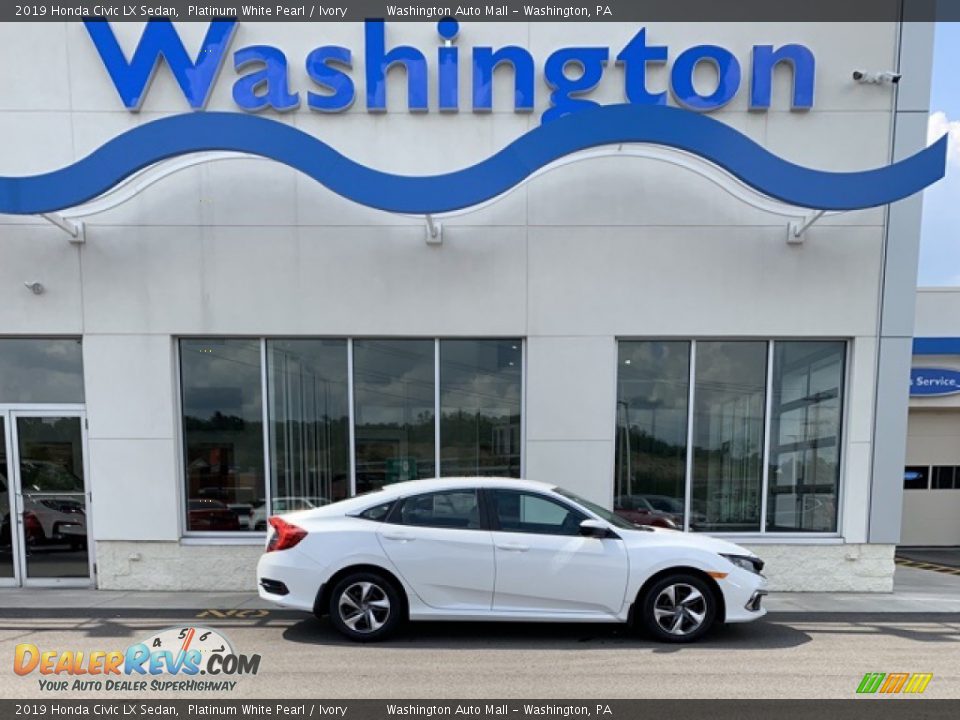 2019 Honda Civic LX Sedan Platinum White Pearl / Ivory Photo #1