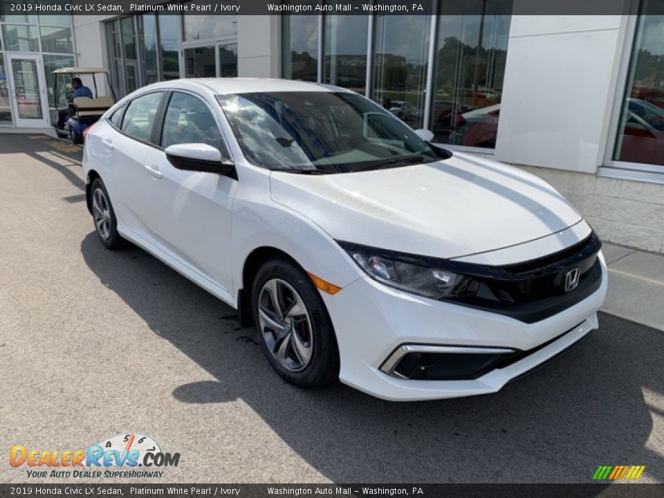 2019 Honda Civic LX Sedan Platinum White Pearl / Ivory Photo #2