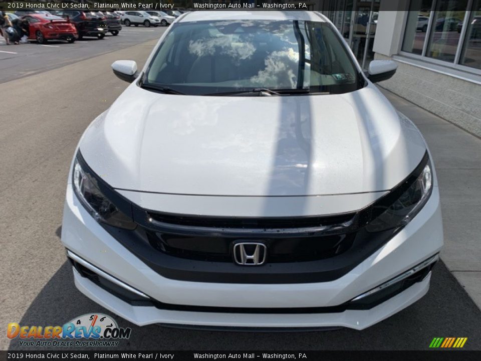 2019 Honda Civic LX Sedan Platinum White Pearl / Ivory Photo #3