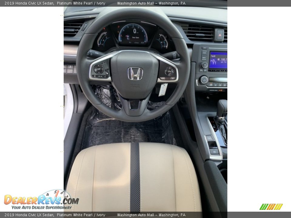 2019 Honda Civic LX Sedan Platinum White Pearl / Ivory Photo #13