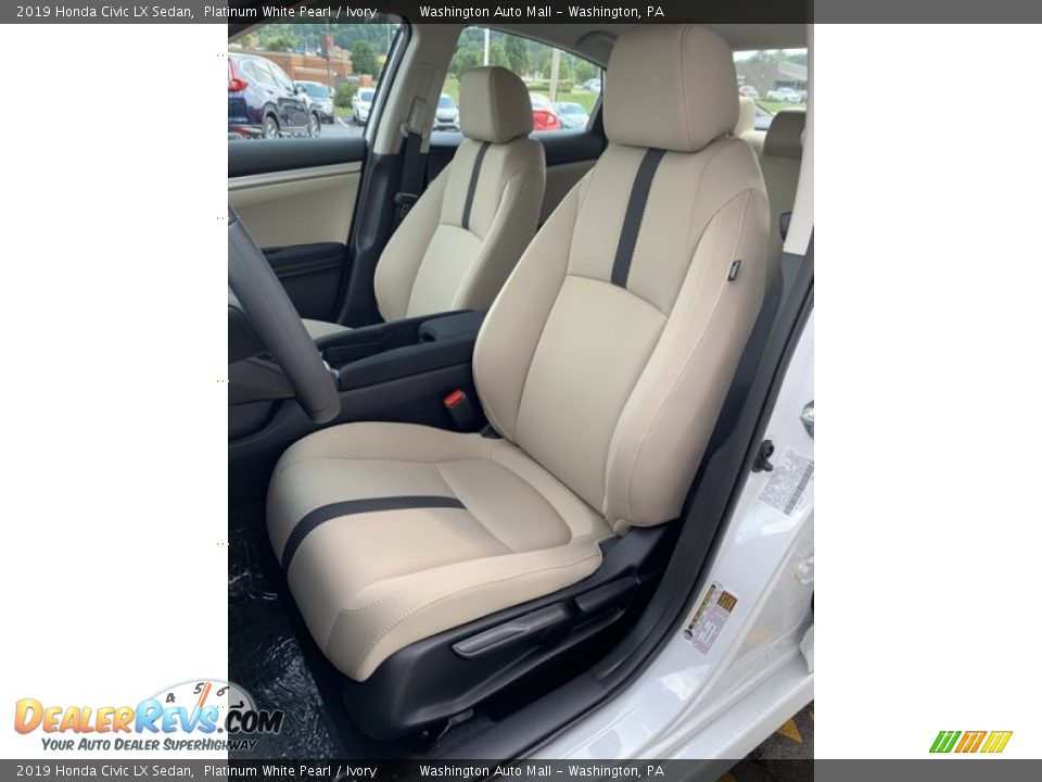 2019 Honda Civic LX Sedan Platinum White Pearl / Ivory Photo #14