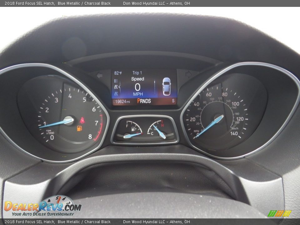2018 Ford Focus SEL Hatch Blue Metallic / Charcoal Black Photo #28