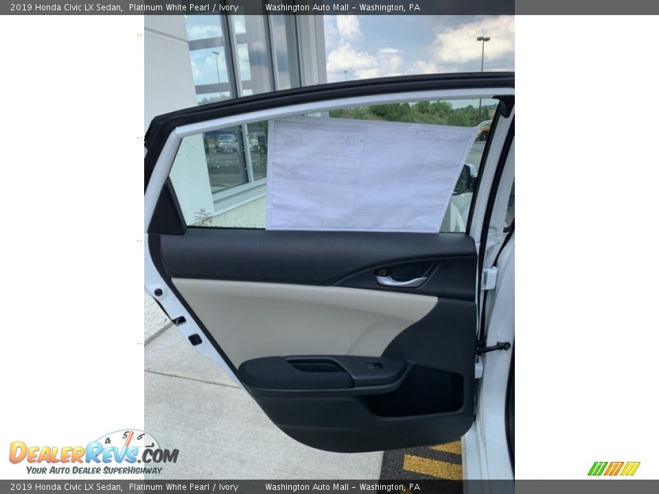 2019 Honda Civic LX Sedan Platinum White Pearl / Ivory Photo #16