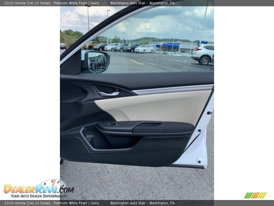 2019 Honda Civic LX Sedan Platinum White Pearl / Ivory Photo #25