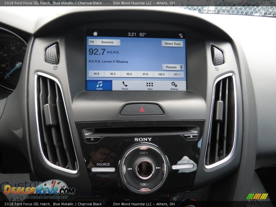 2018 Ford Focus SEL Hatch Blue Metallic / Charcoal Black Photo #36