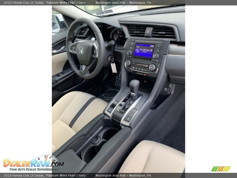2019 Honda Civic LX Sedan Platinum White Pearl / Ivory Photo #27