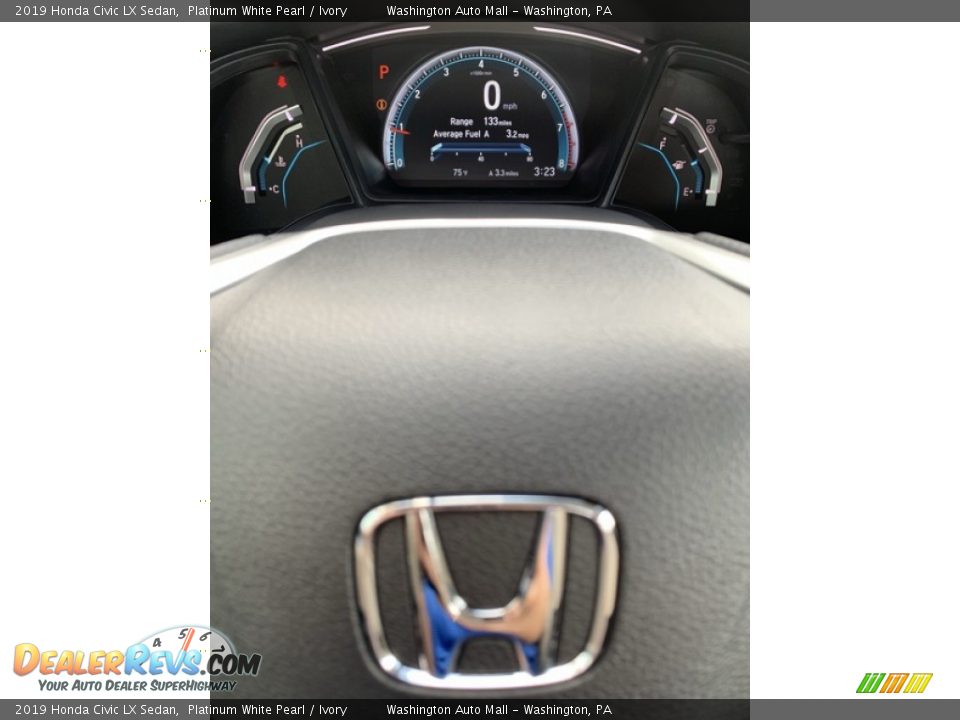 2019 Honda Civic LX Sedan Platinum White Pearl / Ivory Photo #29