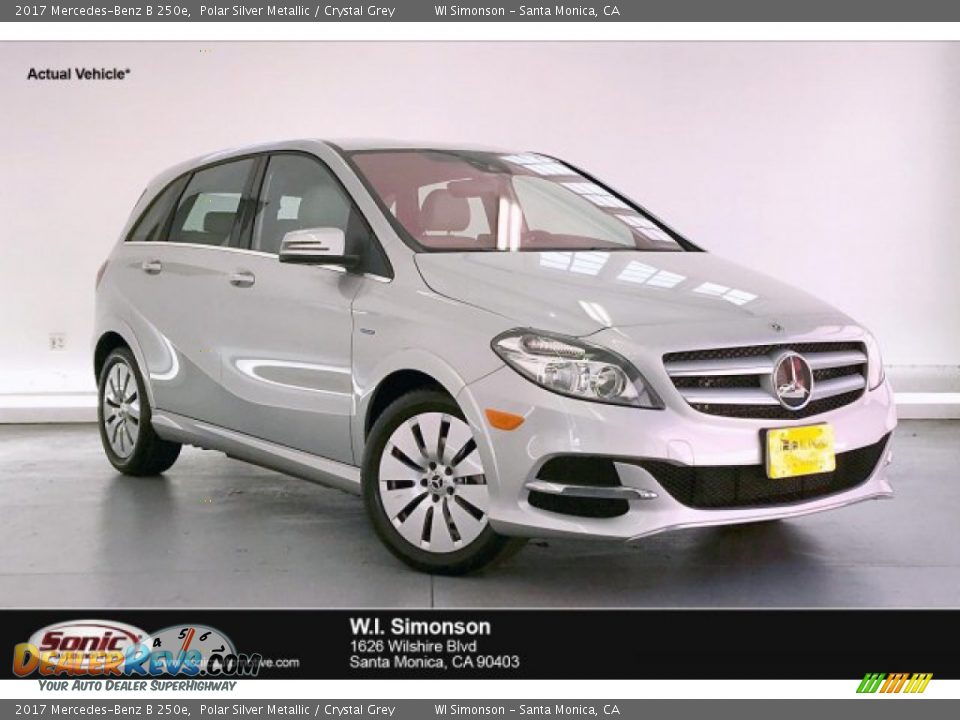2017 Mercedes-Benz B 250e Polar Silver Metallic / Crystal Grey Photo #1