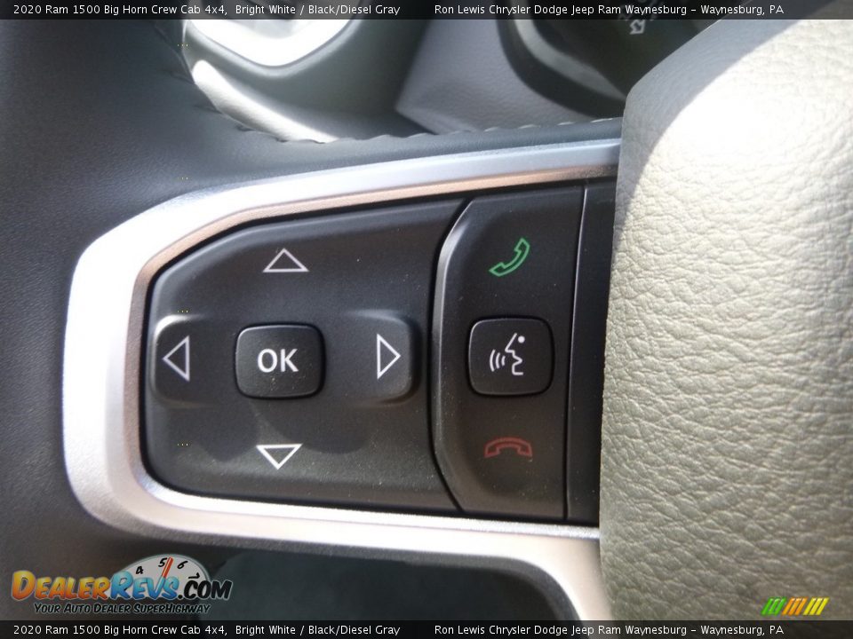 2020 Ram 1500 Big Horn Crew Cab 4x4 Bright White / Black/Diesel Gray Photo #17