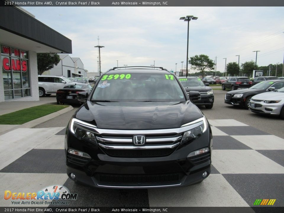 2017 Honda Pilot Elite AWD Crystal Black Pearl / Black Photo #2