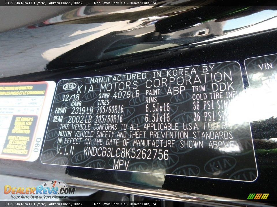 2019 Kia Niro FE Hybrid Aurora Black / Black Photo #11