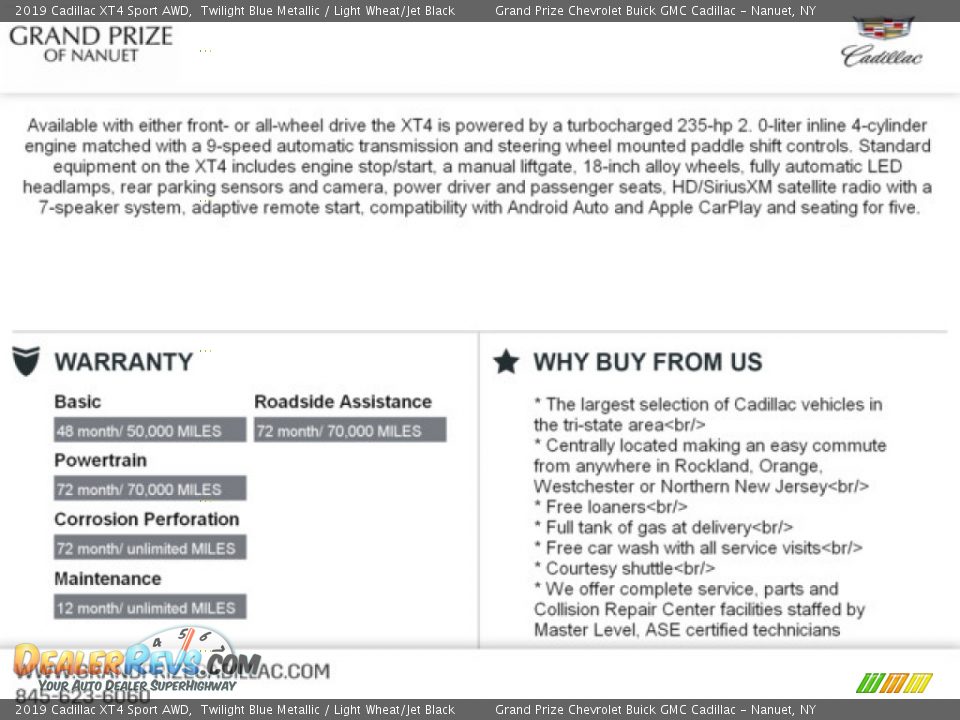 2019 Cadillac XT4 Sport AWD Twilight Blue Metallic / Light Wheat/Jet Black Photo #13