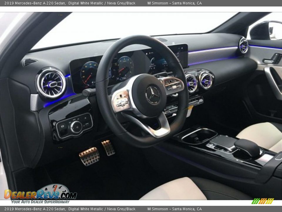 2019 Mercedes-Benz A 220 Sedan Digital White Metallic / Neva Grey/Black Photo #4