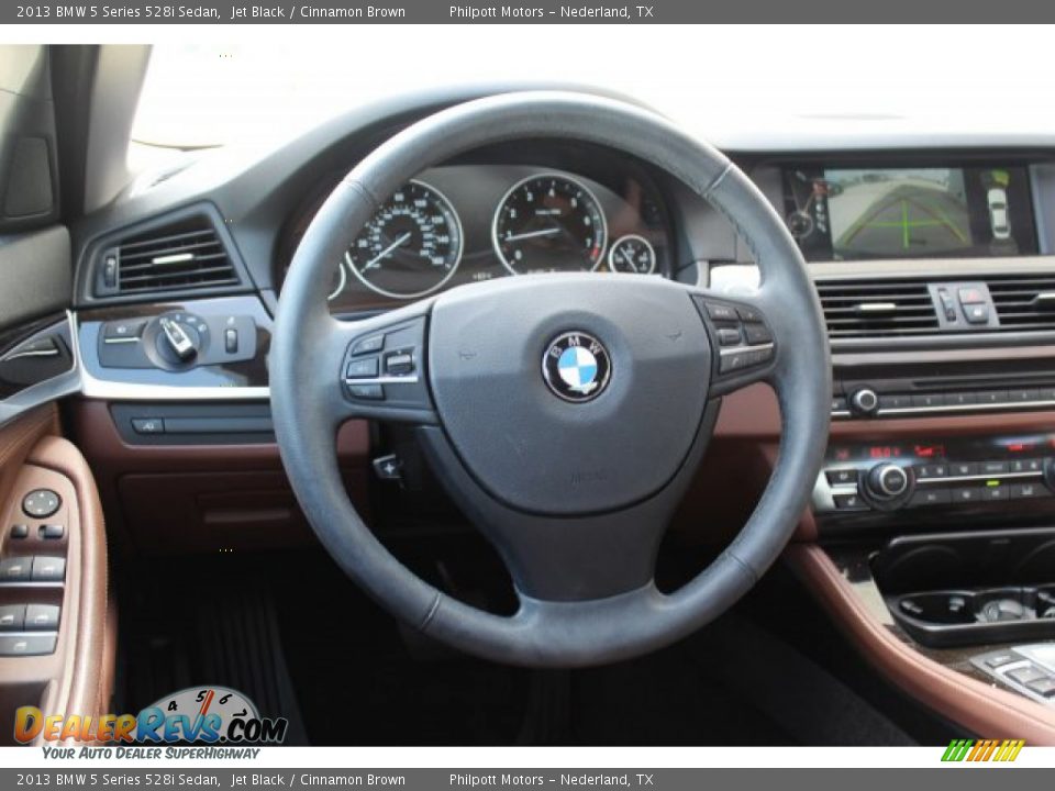 2013 BMW 5 Series 528i Sedan Jet Black / Cinnamon Brown Photo #27