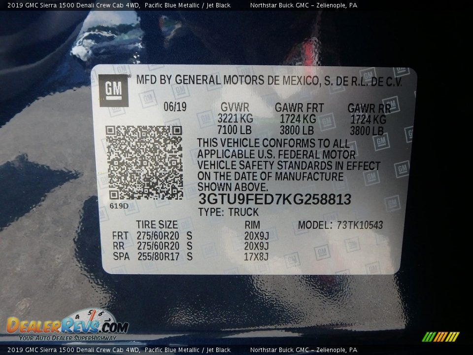 2019 GMC Sierra 1500 Denali Crew Cab 4WD Pacific Blue Metallic / Jet Black Photo #10