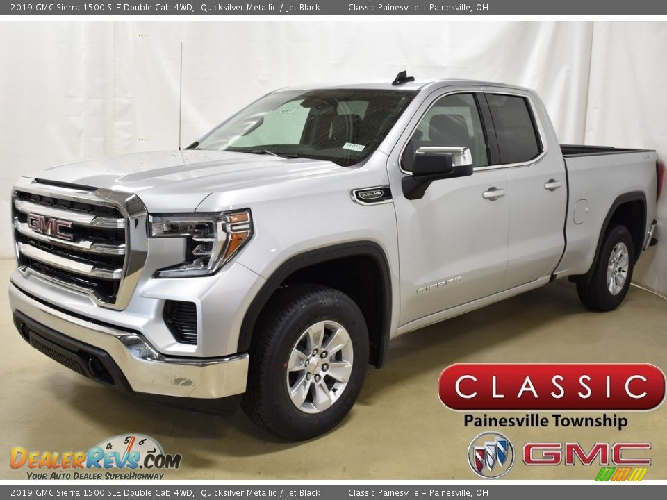 2019 GMC Sierra 1500 SLE Double Cab 4WD Quicksilver Metallic / Jet Black Photo #1