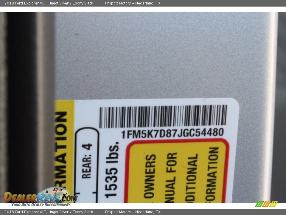 2018 Ford Explorer XLT Ingot Silver / Ebony Black Photo #32
