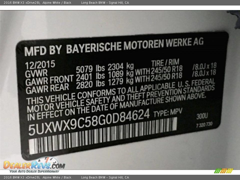 2016 BMW X3 xDrive28i Alpine White / Black Photo #19