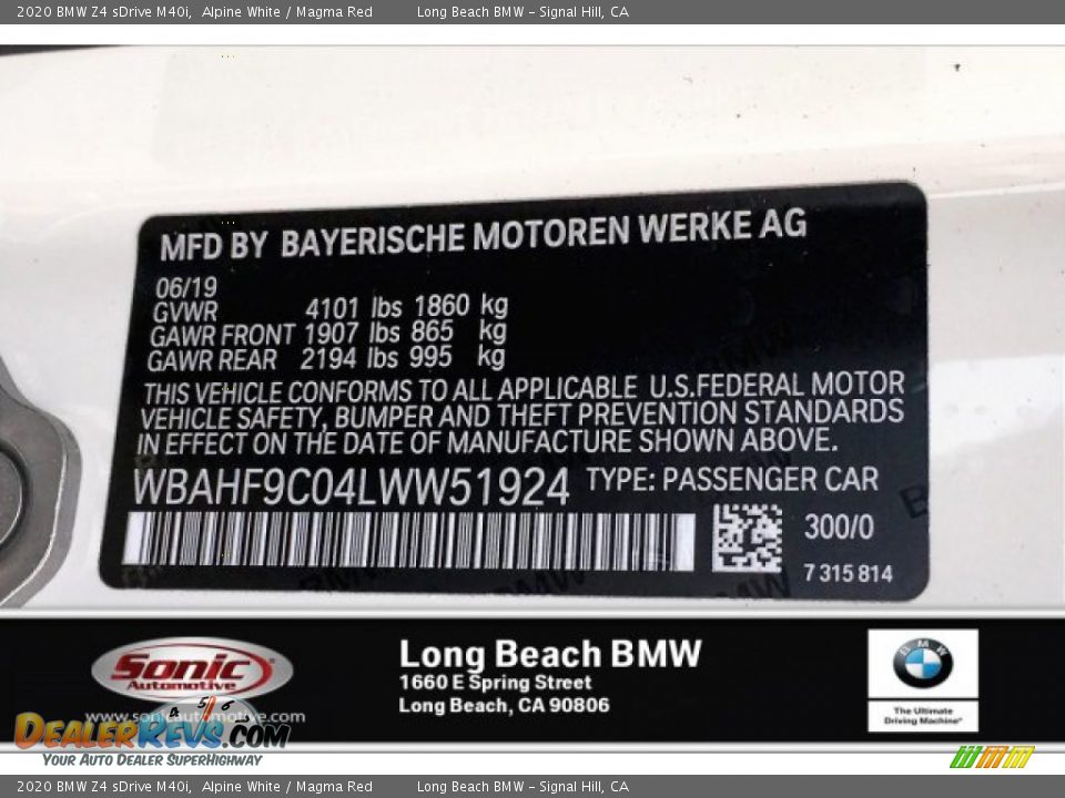 2020 BMW Z4 sDrive M40i Alpine White / Magma Red Photo #11