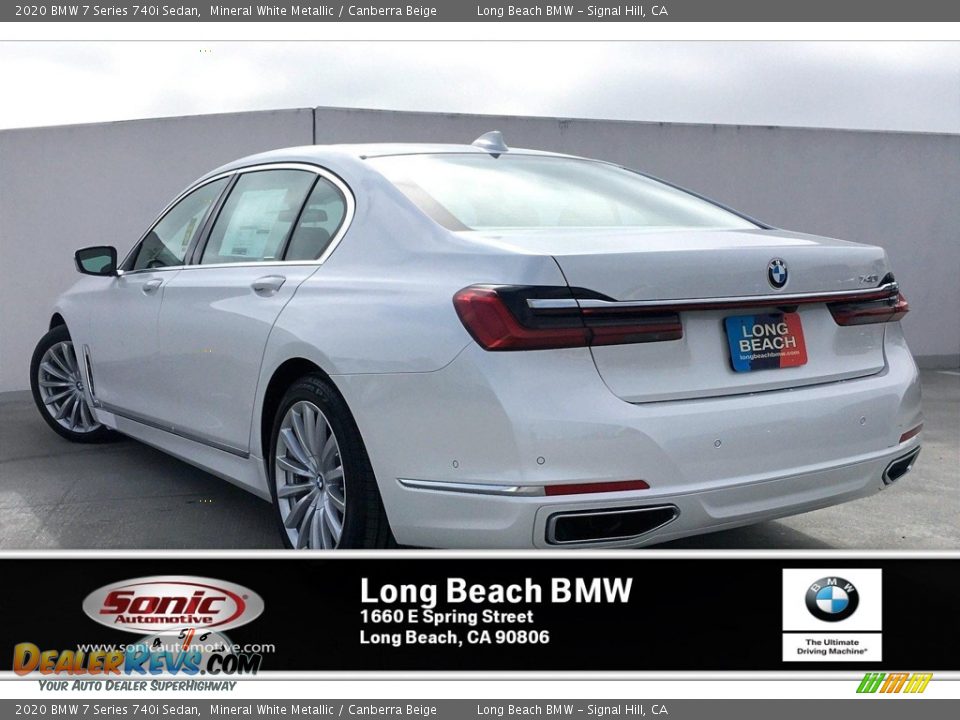 2020 BMW 7 Series 740i Sedan Mineral White Metallic / Canberra Beige Photo #2