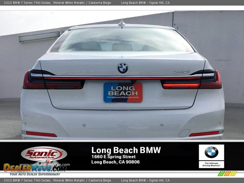 2020 BMW 7 Series 740i Sedan Mineral White Metallic / Canberra Beige Photo #3