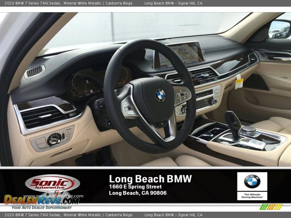 2020 BMW 7 Series 740i Sedan Mineral White Metallic / Canberra Beige Photo #4