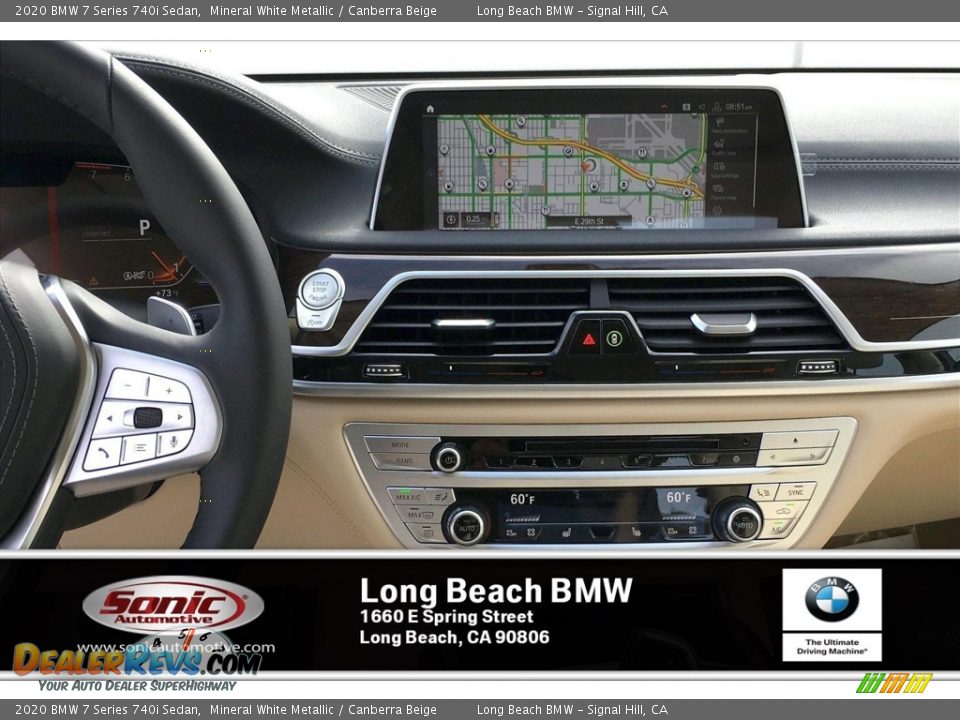 2020 BMW 7 Series 740i Sedan Mineral White Metallic / Canberra Beige Photo #5