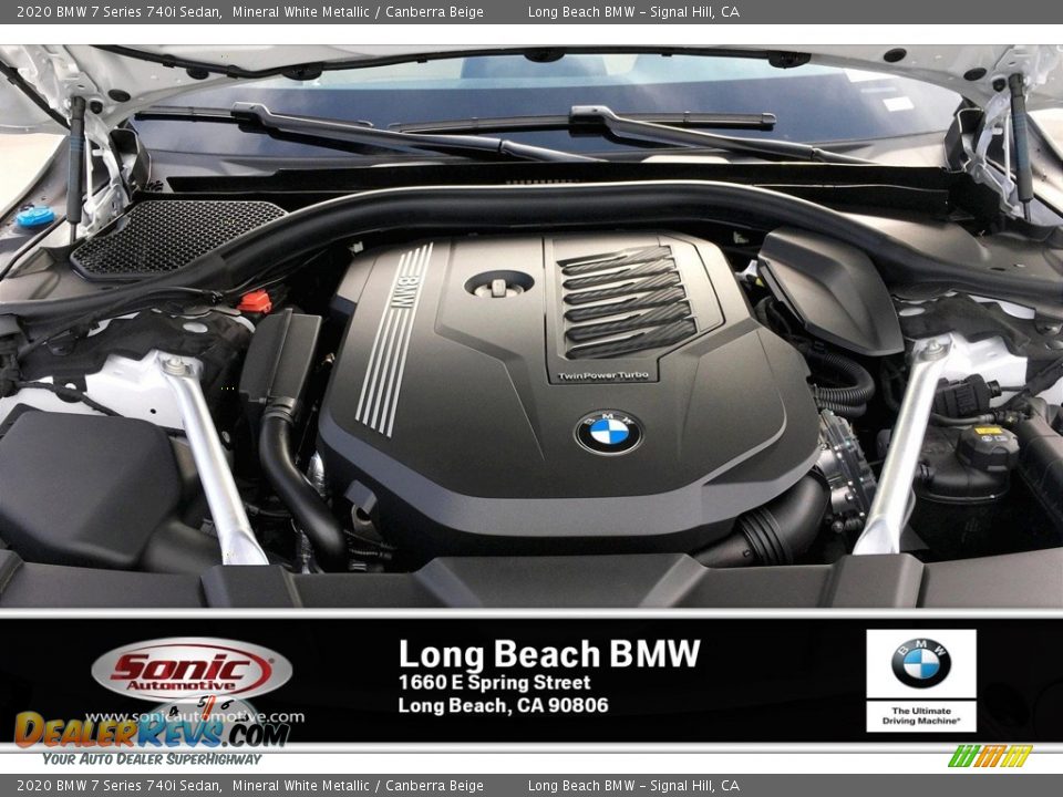 2020 BMW 7 Series 740i Sedan Mineral White Metallic / Canberra Beige Photo #8
