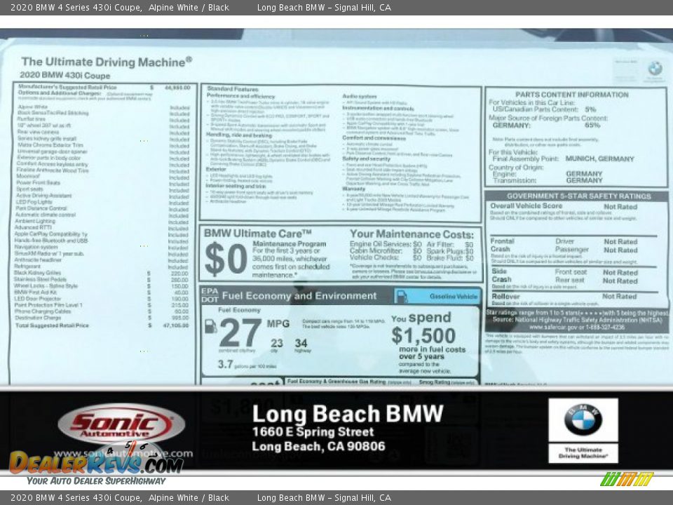 2020 BMW 4 Series 430i Coupe Alpine White / Black Photo #10