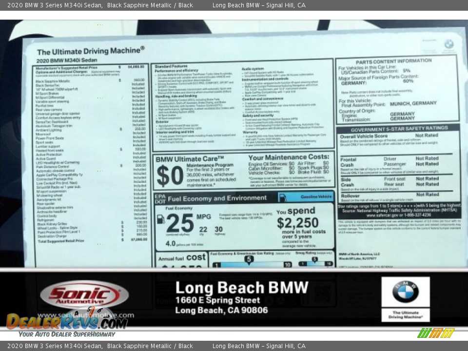 2020 BMW 3 Series M340i Sedan Black Sapphire Metallic / Black Photo #10