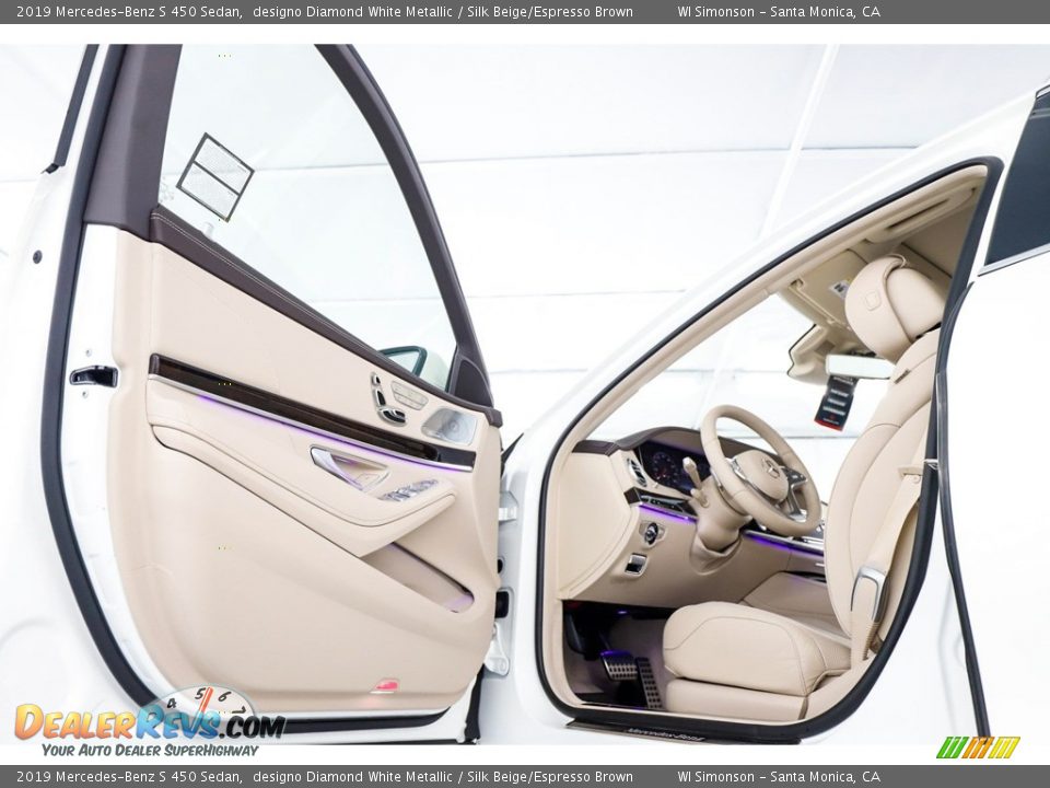 2019 Mercedes-Benz S 450 Sedan designo Diamond White Metallic / Silk Beige/Espresso Brown Photo #9