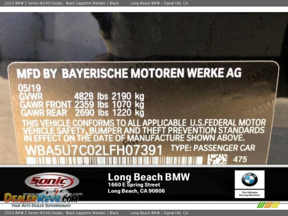 2020 BMW 3 Series M340i Sedan Black Sapphire Metallic / Black Photo #11
