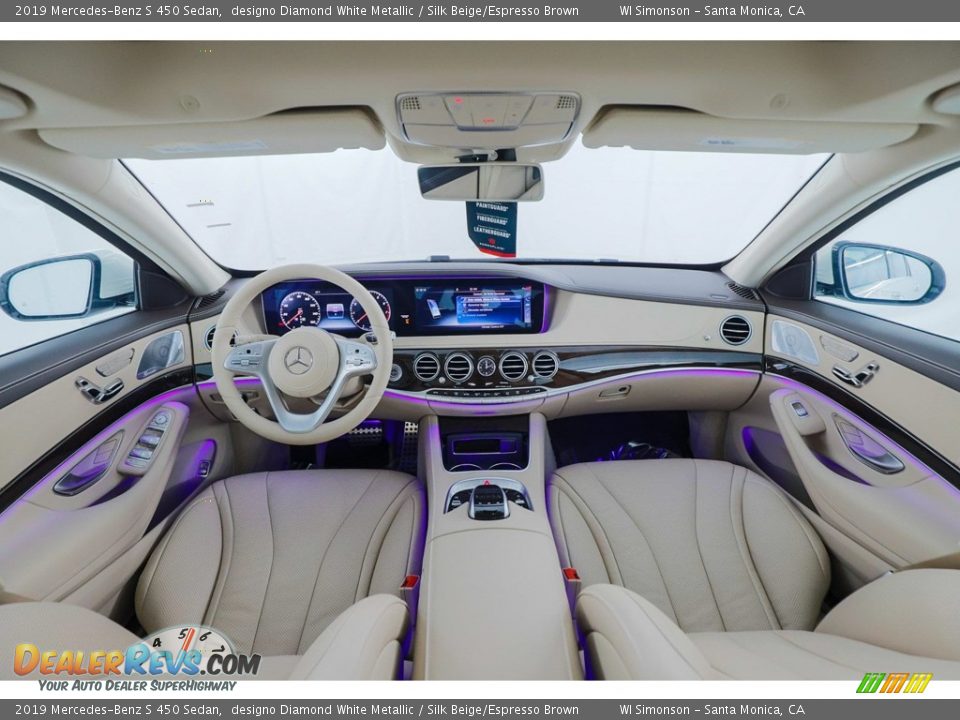 2019 Mercedes-Benz S 450 Sedan designo Diamond White Metallic / Silk Beige/Espresso Brown Photo #10
