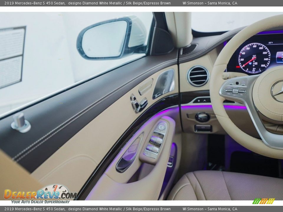 2019 Mercedes-Benz S 450 Sedan designo Diamond White Metallic / Silk Beige/Espresso Brown Photo #12