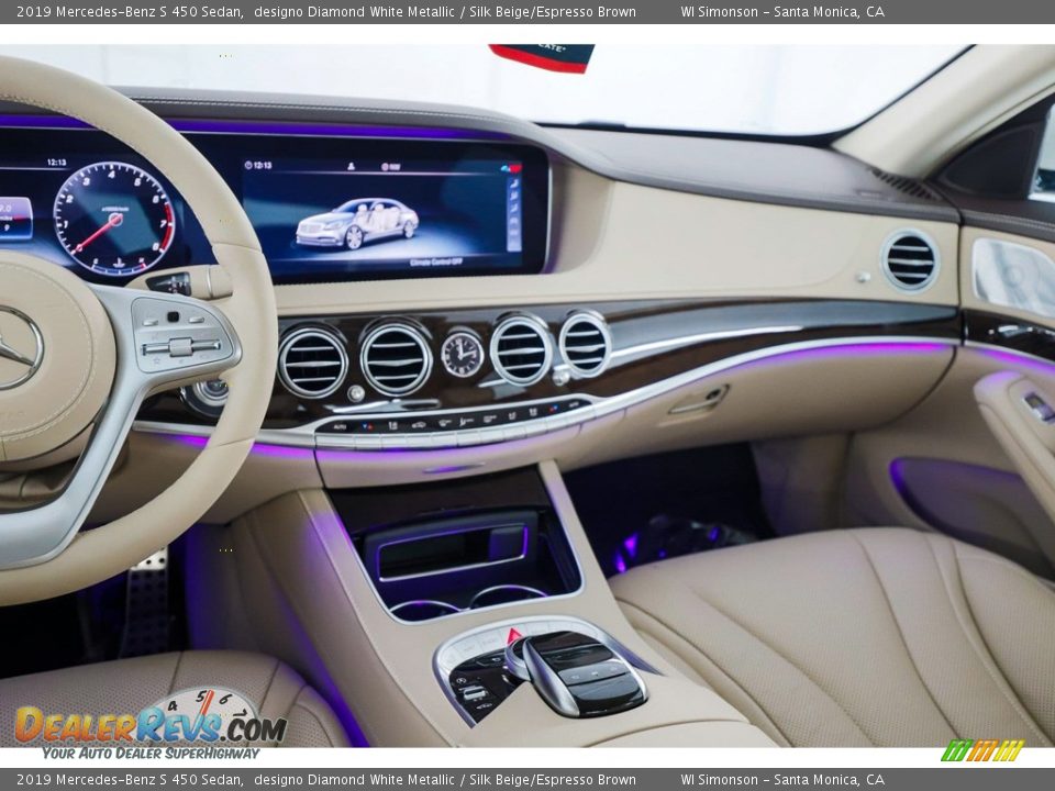 2019 Mercedes-Benz S 450 Sedan designo Diamond White Metallic / Silk Beige/Espresso Brown Photo #13