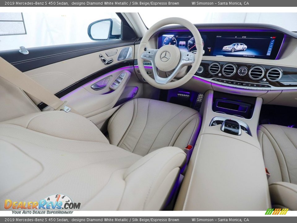 2019 Mercedes-Benz S 450 Sedan designo Diamond White Metallic / Silk Beige/Espresso Brown Photo #14