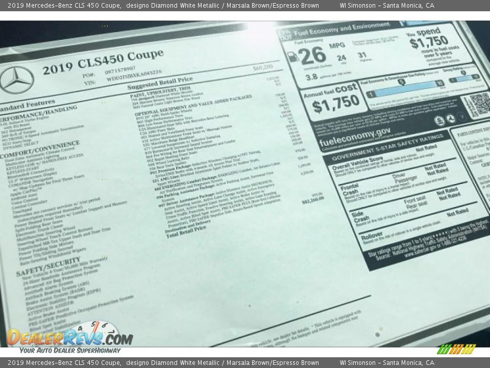 2019 Mercedes-Benz CLS 450 Coupe designo Diamond White Metallic / Marsala Brown/Espresso Brown Photo #11