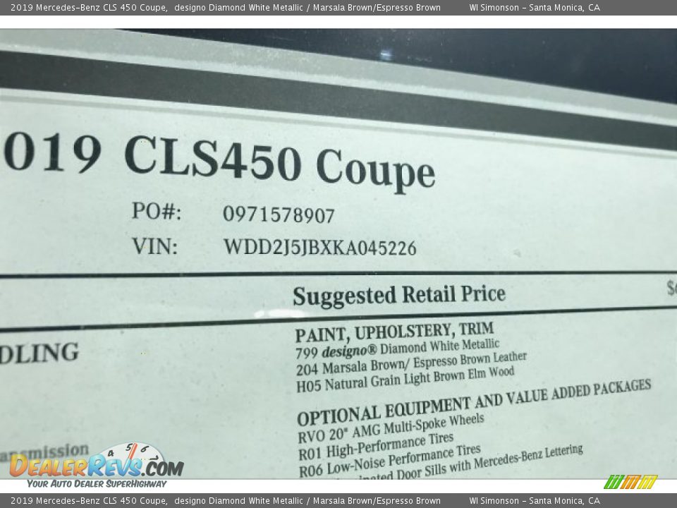 2019 Mercedes-Benz CLS 450 Coupe designo Diamond White Metallic / Marsala Brown/Espresso Brown Photo #12