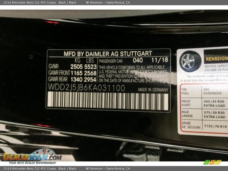 2019 Mercedes-Benz CLS 450 Coupe Black / Black Photo #10