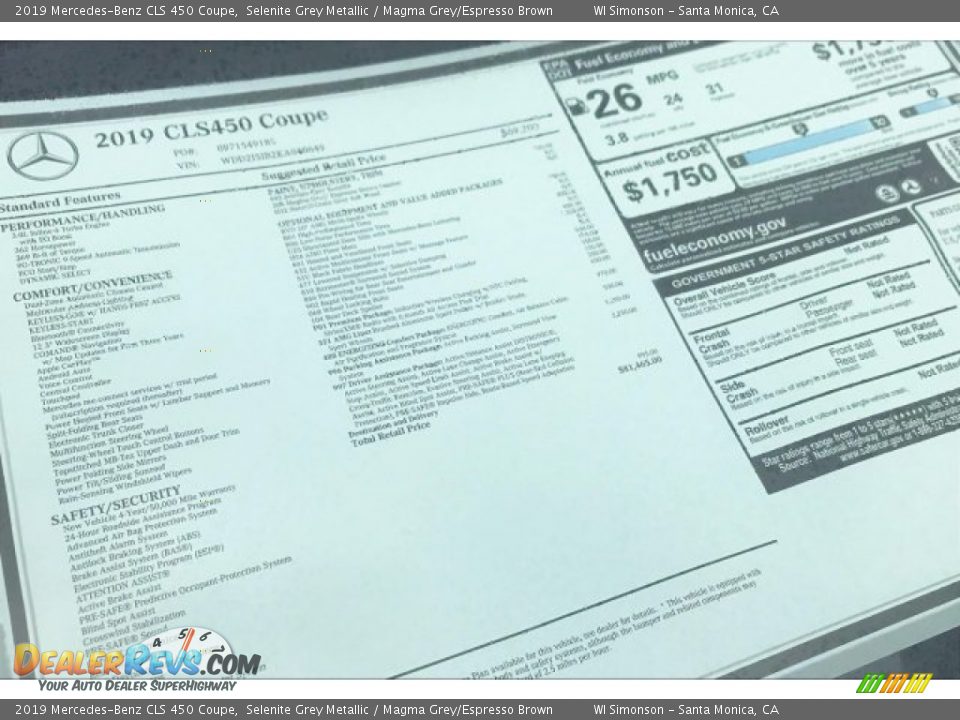 2019 Mercedes-Benz CLS 450 Coupe Selenite Grey Metallic / Magma Grey/Espresso Brown Photo #11