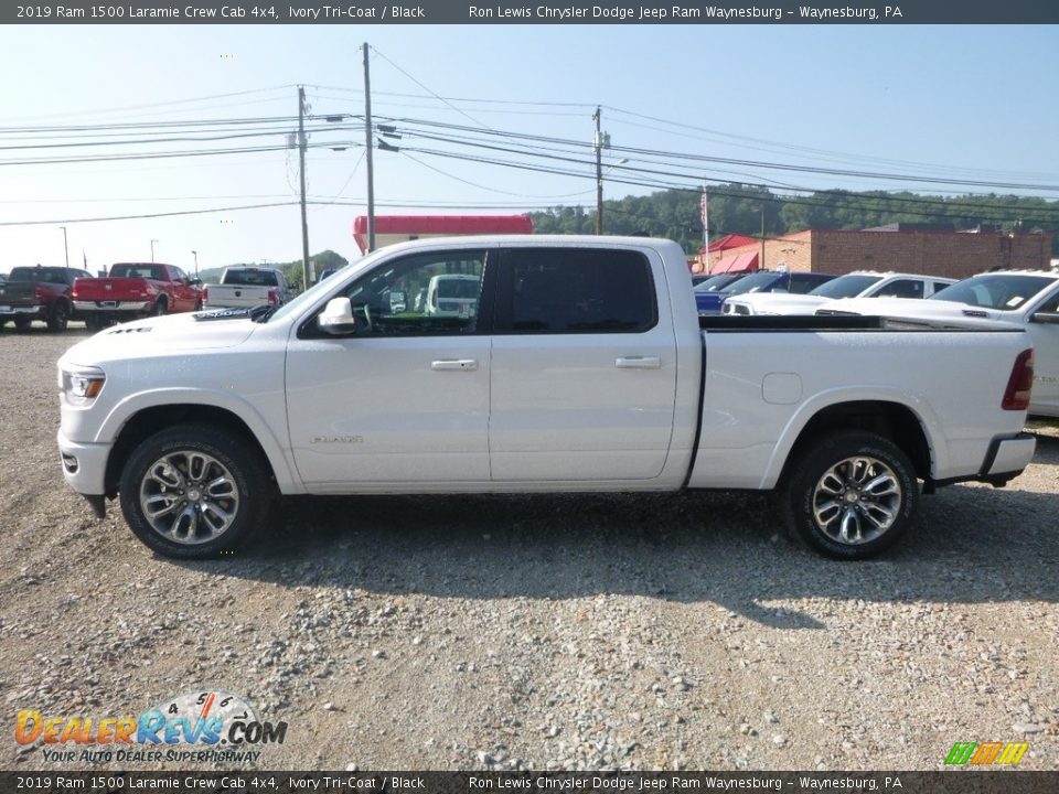 2019 Ram 1500 Laramie Crew Cab 4x4 Ivory Tri–Coat / Black Photo #2