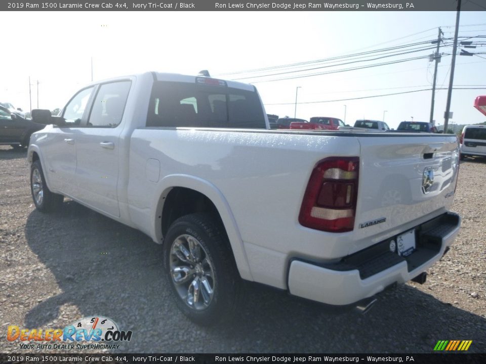 2019 Ram 1500 Laramie Crew Cab 4x4 Ivory Tri–Coat / Black Photo #3